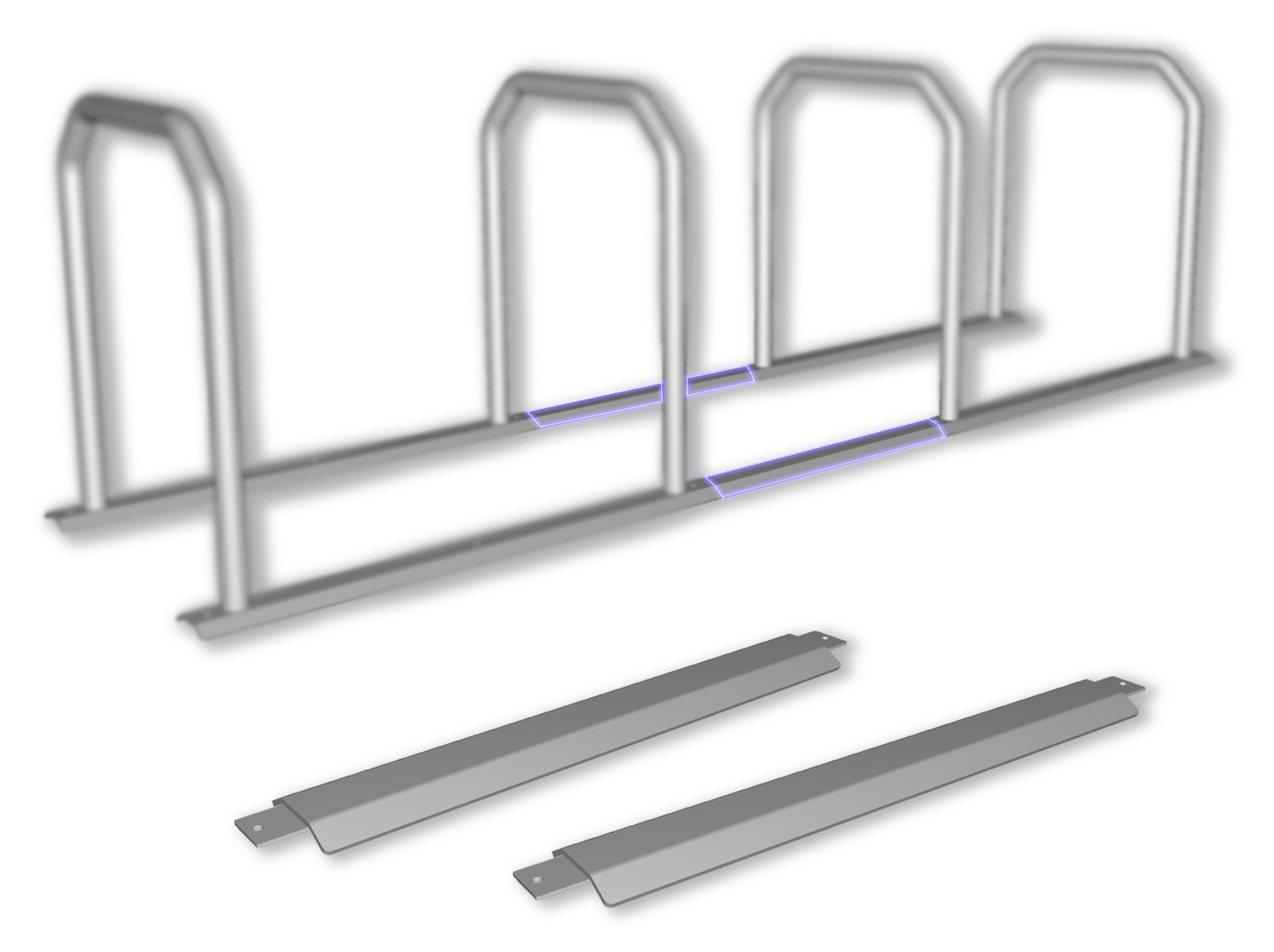 Fahrradständer Doppelsystem | Edelstahl | Anlehnsystem für 8 Fahrräder