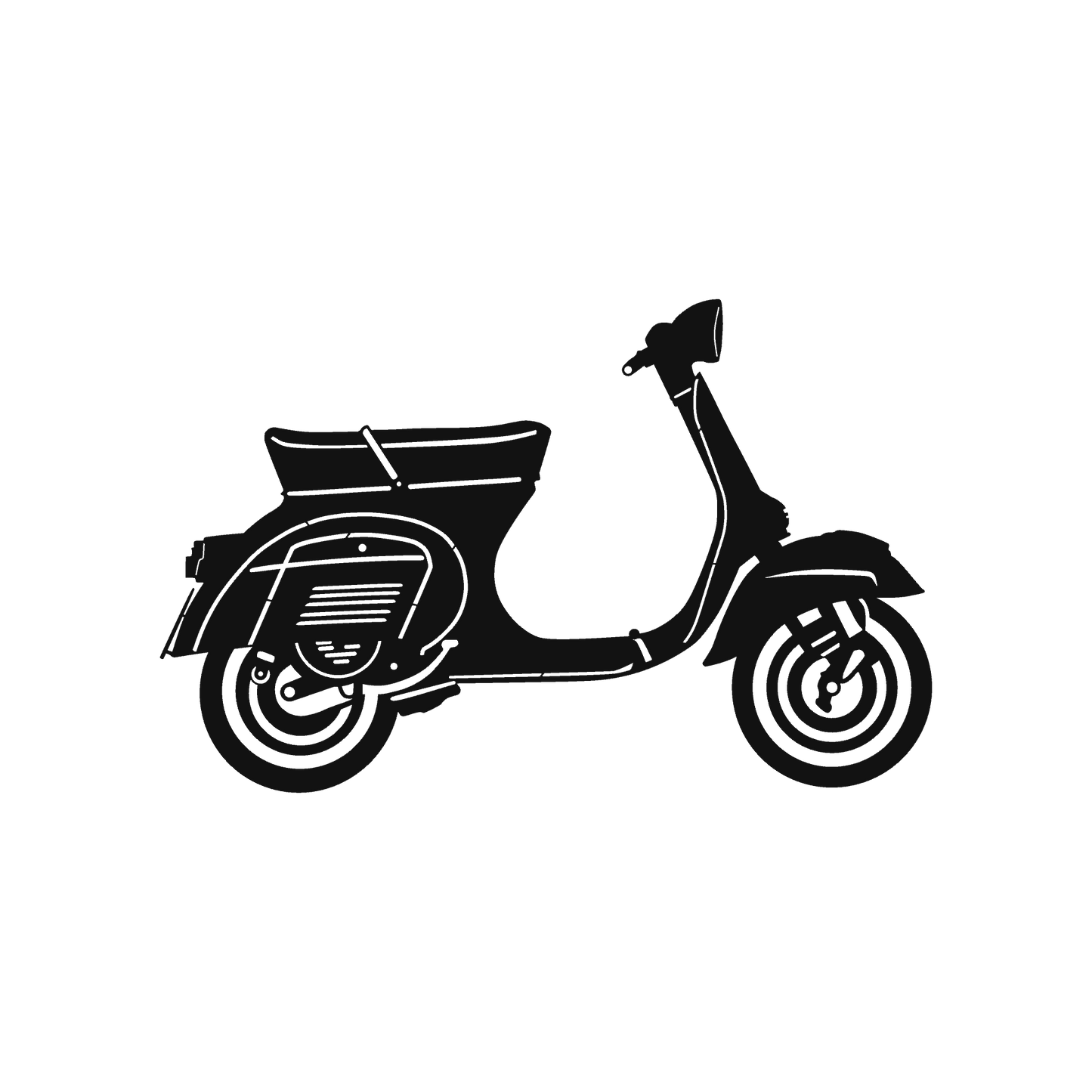 steland metallmanufaktur® Design | Wand-Bild Vespa Scooter | Stahl (schwarz pulverbeschichtet)