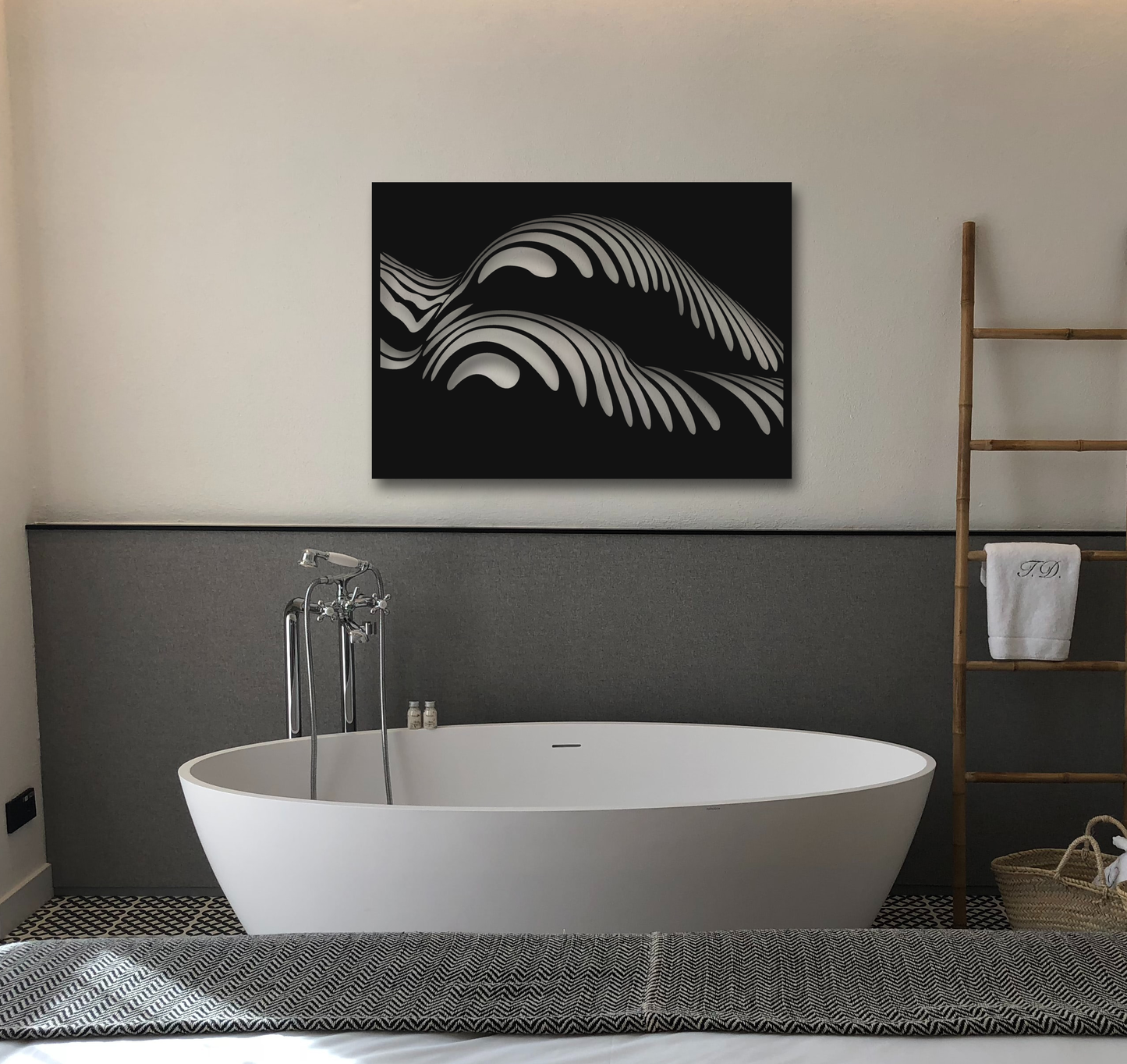 Wandbild Frauenkörper liegend abstrakt | Stahl pulverbeschichtet